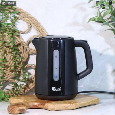 ابريق غلاية تسخين 1.7لتر بلاستك اسود ملس ADC6703 ++