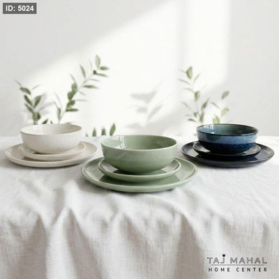 طقم صحون سفرة سيراميك 18 قطعة