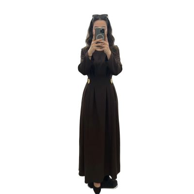 فستان عملي مكسي مع ربطة