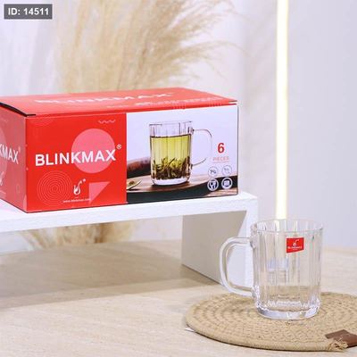 طقم كاسة شاي/6 زجاج سادة 205مل KTZB136 محزز بالطول ++BM2