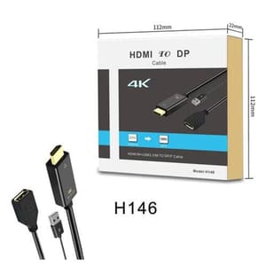 DisplayPort أنثى إلى HDMI ذكر مع كابل يو اس بي
