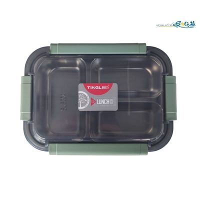 لانش بوكس غطاء شفاف ستانلس داخلي مقطع حجم صغير