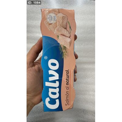 بوكس شرائح سالمون طبيعي calvo بالمياة غني بالبروتينات واوميغا 3 فيها 3 علب وزن العلبة 80 غرام