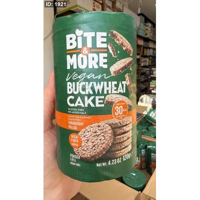بديل الخبز الصحي كعك الحنطة السوداء Bite & More Vegan Buckwheat Cake وزنها 120 غرام