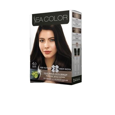 SEA COLOR صبغة شعر بني 4/0 100مل