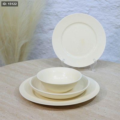 طقم صحون سفرة /24 بورسلان بيج 7092/B مبزر ++ع3