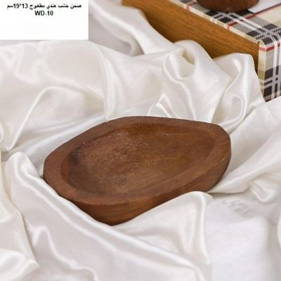 جاط تقديم فواكه - صحن خشب هندي مطعوج 13 × 19 سم