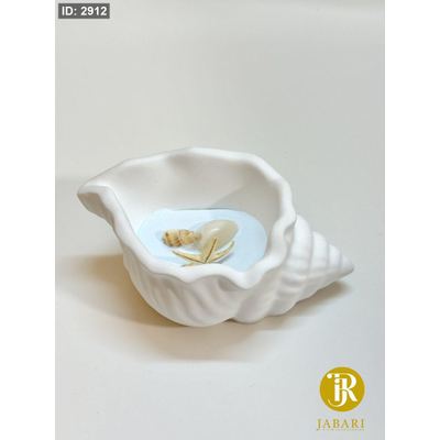 صدفة حجر عطري أزرق مزينة بالصدف الصغير & تغليف شفاف