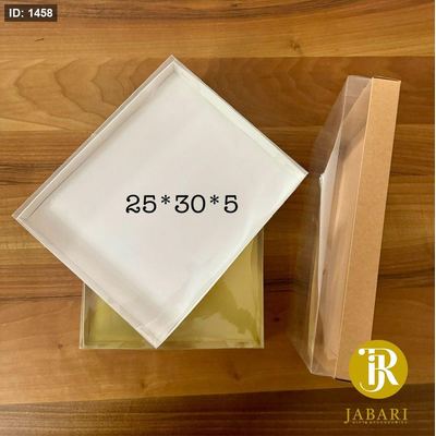 علب تغليف كرتون مع غطاء شفاف حجم 5*30*25