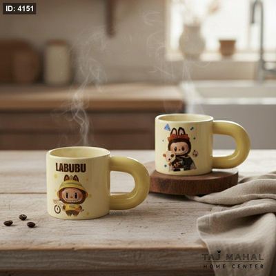 مج سيراميك بتصميم لطيف مع رسومات لابوبو