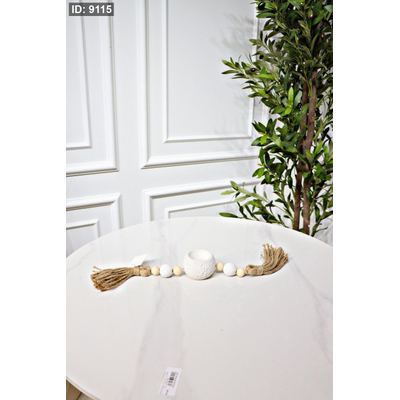 مسبحة جبص ديكور ابيض 45سم طابة وسط طابة 4K= SM212/44