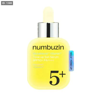 سيروم واقي شمس SPF50+ PA++++ : numbuzin No.5 Glutathione + Vitamin C Tone-Up Sun