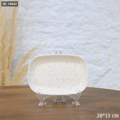 صحن مستطيل بحيف 20*13سم ميلامين رخام بيج A70/12 =ع1