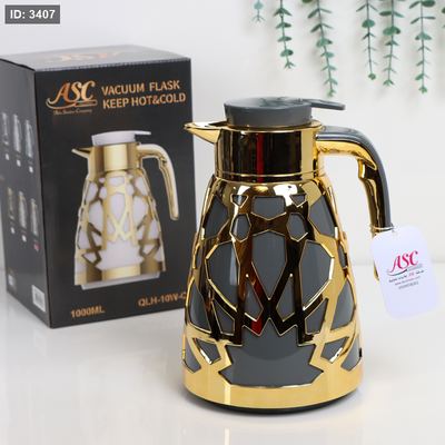 تيرموس قهوة 1 لتر سكني وذهبي مشبك اندلسي QLH-10H-CT ++ط5