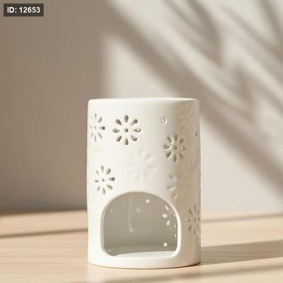 مبخرة بورسلان ابيض 12سم مدور مخرم ورد EL13/26 =ك7
