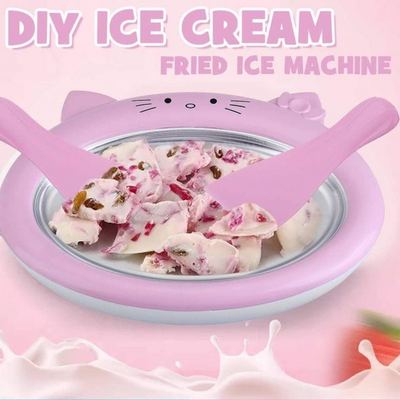 آلة صنع الآيس كريم المنزلية - صحن صنع بوظة مع مجاريد FRIED ICE MAKER