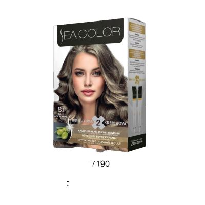 SEA COLOR صبغة شعر اشقر رمادي فاتح 8/1 100مل