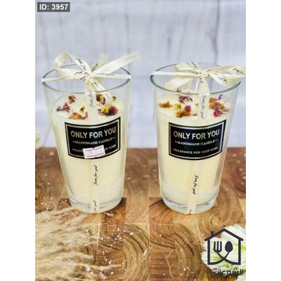 شمعة - شمع عطري زجاج دائري حجم كبير