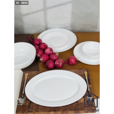صحن / جاط اوبال شوعاني بيضاوي ابيض سادة قطع 30CM
