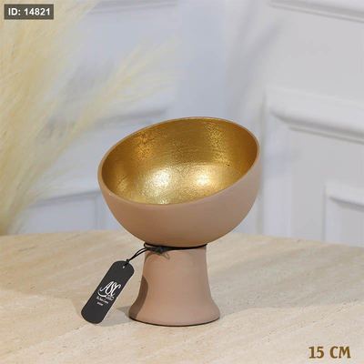 جاط فواكة مدور نصف طابة 15سم موكا BRG-25810A بقاعدة نحاس هندي %ه11