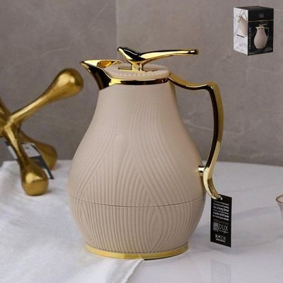 ثيرموس كابوتشينو محزز مبطن مع يد وراس عصفور ذهبي 1 لتر  I82410-1.0L-LA