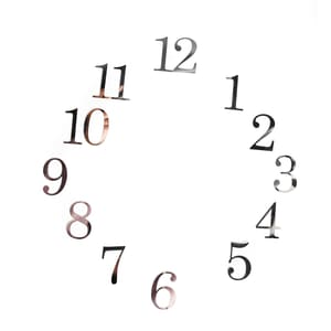 ارقام الساعة اكريلك – طول 6 سم فضي
