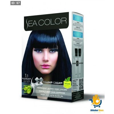 SEA COLOR صبغة شعر اسود مزرق 1/1 100مل