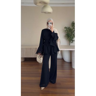 Zeena chiffon set كحلي