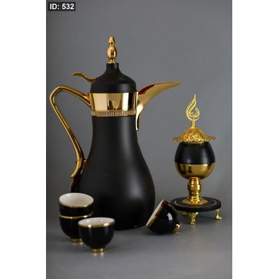 تيرموس قهوة 1 لتر اسود ماط عنق سترس 2097 +ط44