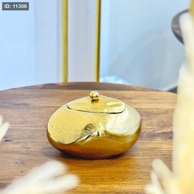 مضيفة حلو شكل بقلاوة 18سم نحاس ذهبي 89122S هندي %ه9
