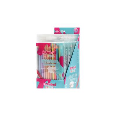 ألوان خشب 12 لون طويل باستل بلاستيك ADMIRAL PASTEL