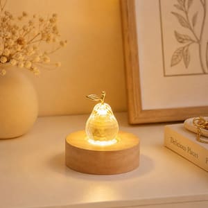 قاعدة إضاءة LED خشبية دائرية على البطارية