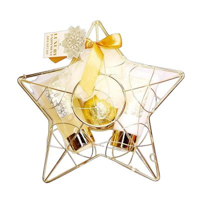مجموعة هدايا الحمام الفاخرة في سلة معدنية بشكل نجمة – Luxury Enjoyment Wire Basket Box Bath Gift Set