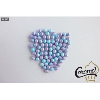 خرز تزيين لون ليلكي "بنفسجي" مع ازرق بلمعة حجم كبير وزن 250 غم