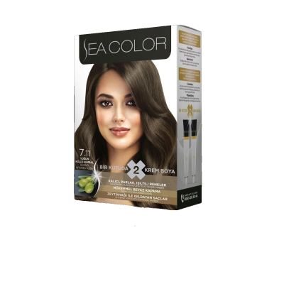 SEA COLOR صبغة شعر اشقر زيتوني 7/11 100مل