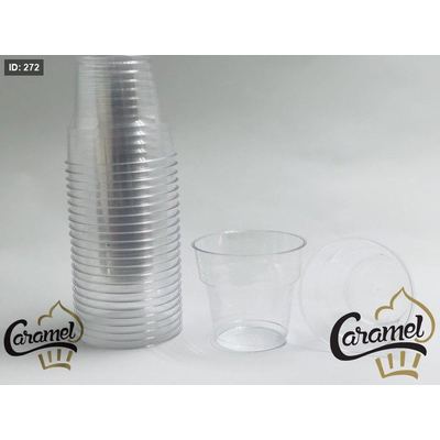 كاسات حلويات كريستال بالشكل الدائري حجم 8 اوزالرزمة 25 كاسة