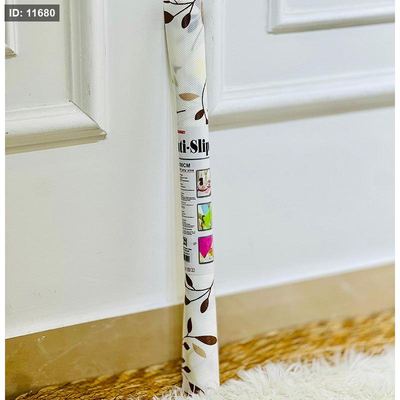 رول مطبخ مشمع 45*1متر بلاستك ابيض K302/5 مرسم ورد ملون =VGR1