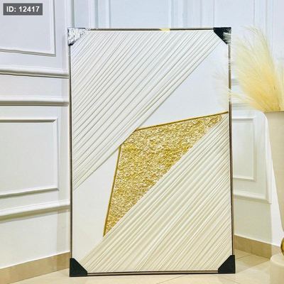 برواز مستطيل 80*120سم قماش ع 2 زاوية + محجر ذهبي K313/2 =ك1 =ك3