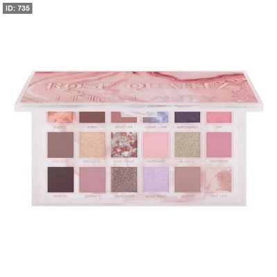 Rose Quartz Eyeshadow Palette Huda Beauty باليت الايشادو هدى بيوتي ١٨ لون