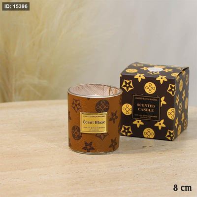 شمعة معطرة 8سم جلد بني LV اسطواني A67/24 =ع5
