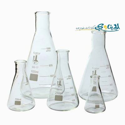دورق مخروطي زجاج مدرج