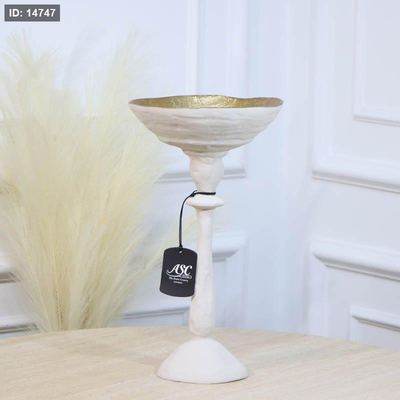 جاط فواكة مدور21سم ابيض قاعدة طويل WTG-25957B كبير نحاس هندي %ه11
