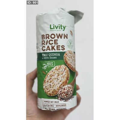 Livity رايس كيك أقراص الأرز البني بالكينوا والسمسم وزنه 100غ