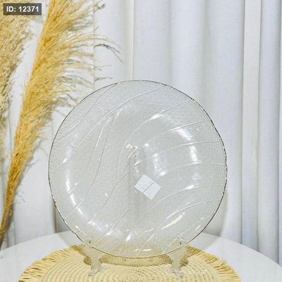 جاط فواكة زجاج مدور محزز اقواس 33سم حيف ذهبي K54/6 =ك4