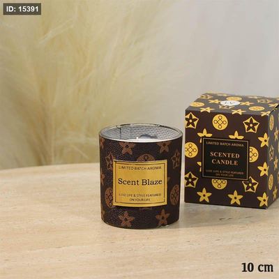 شمعة معطرة 10سم جلد اسود LV اسطواني A67/17 =ع5