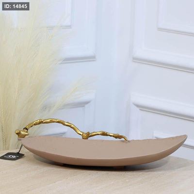 جاط فواكة بيضاوي 42*23سم موكاBRG-26133C جذع شجرة نحاس هندي %ه11