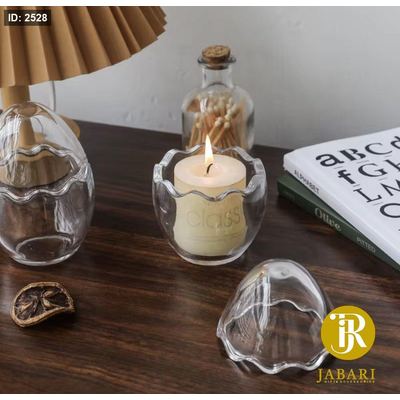 وعاء زجاجي شكل بيضة ( 7.5*11 سم )