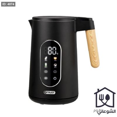غلاية / سخان / كمكم ماء كهربائية مطاول يد خشب مع ساعة ديجتال TRUST 1.7L
