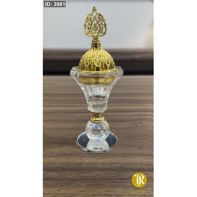 مباخر كرستال ~ عنق ذهبي & طابة كرستال ~ ( 16*5 سم )