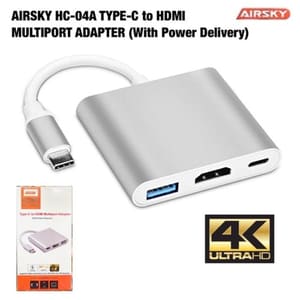 محول 5IN1 Airsky HC-04 A من النوع C إلى HDMI متعدد المنافذ (مع توصيل الطاقة)